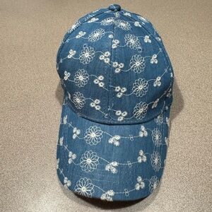 Wonderly Blue Floral Denim Baseball Cap